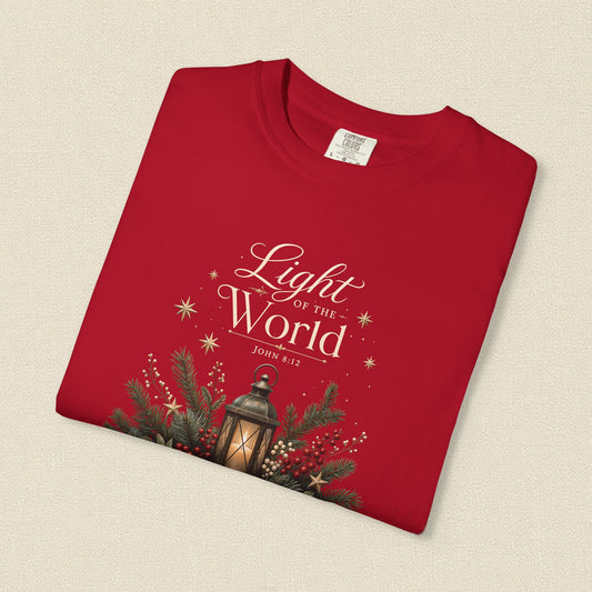 Light of the World | Christian Christmas T-Shirt for Women | John 8:12