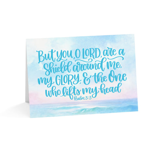 Psalm 3:3 "But You, O Lord" Watercolor Greeting Card (1–50 pcs)