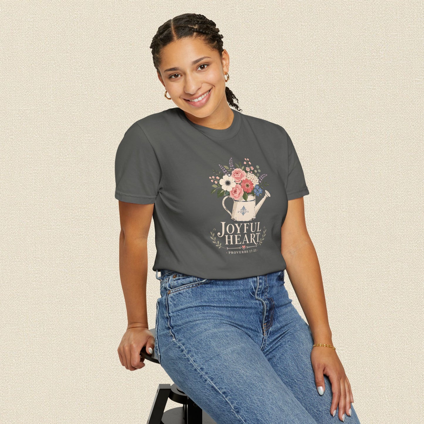 Joyful Heart | Christian T-Shirt for Women | Proverbs 17:22