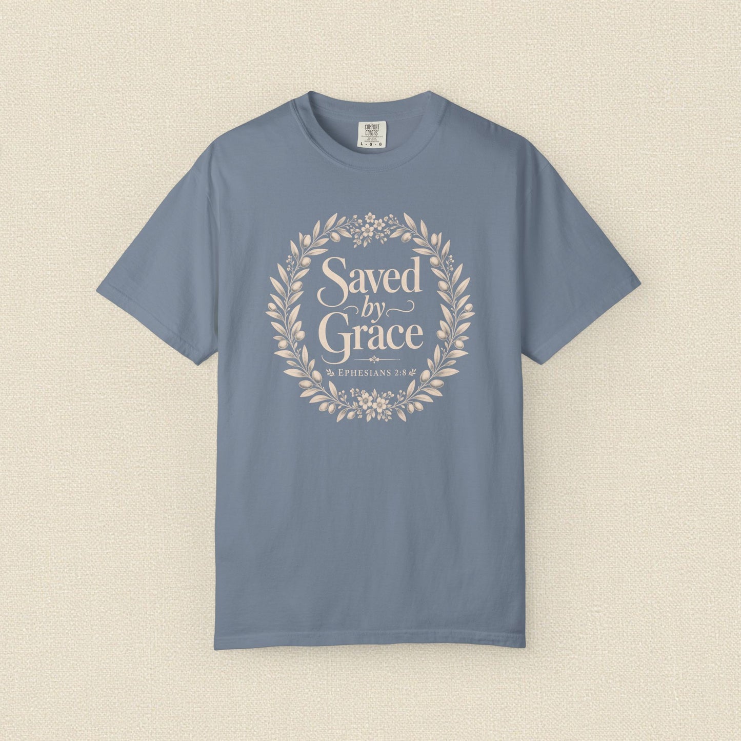 Saved by Grace | Christian T-Shirt for Women | Ephesians 2:8 Floral Tee