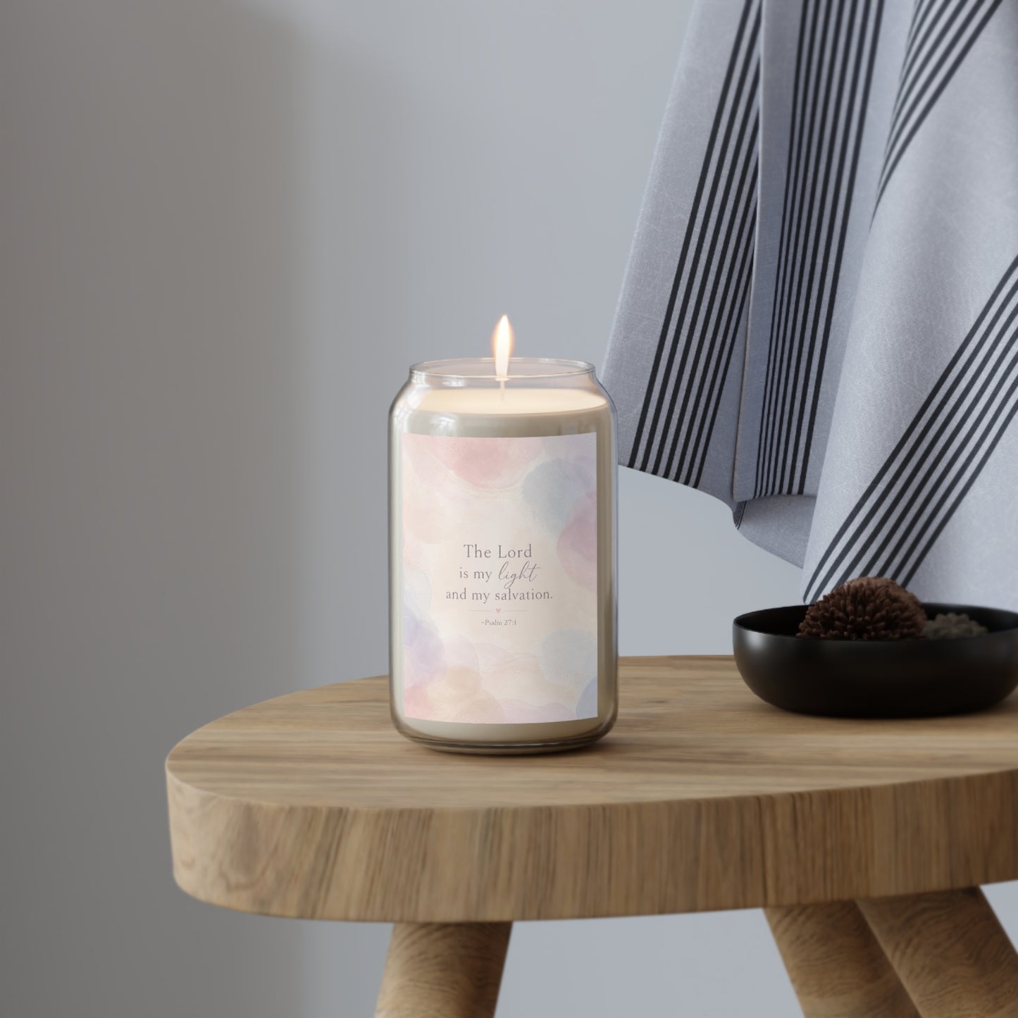 Psalm 27:1 Soy Candle, "The Lord is my light and my salvation" Inspirational Scripture (13.75oz)