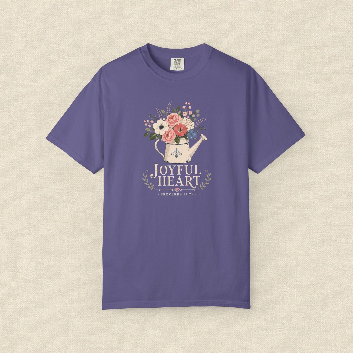Joyful Heart | Christian T-Shirt for Women | Proverbs 17:22
