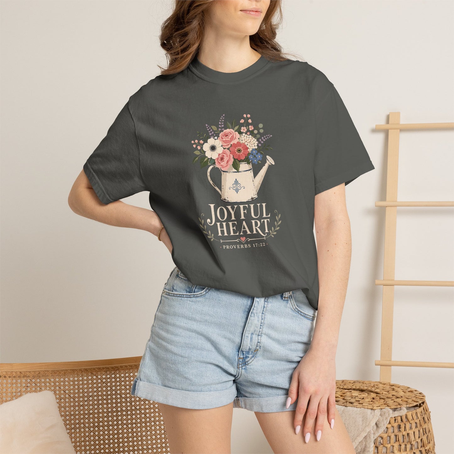 Joyful Heart | Christian T-Shirt for Women | Proverbs 17:22