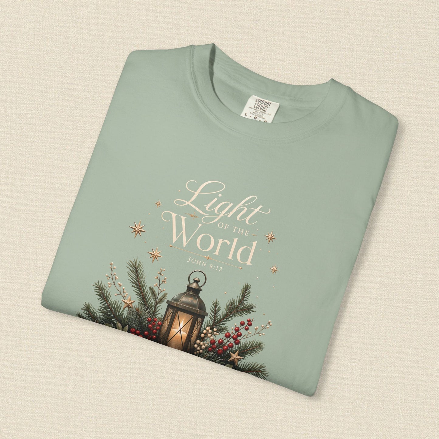 Light of the World | Christian Christmas T-Shirt for Women | John 8:12