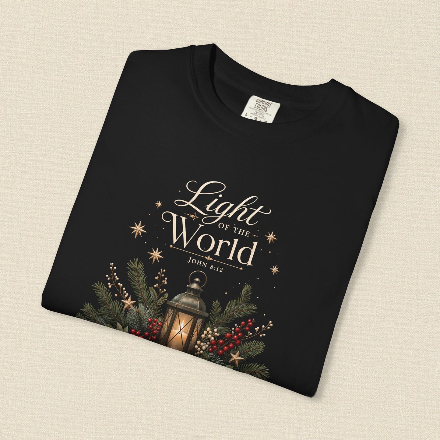 Light of the World | Christian Christmas T-Shirt for Women | John 8:12