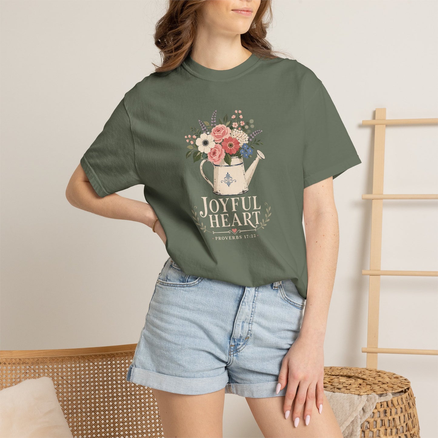 Joyful Heart | Christian T-Shirt for Women | Proverbs 17:22