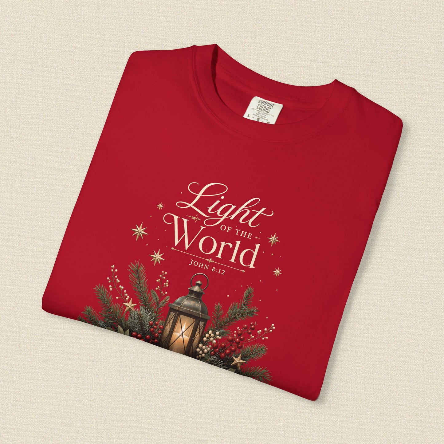 Light of the World | Christian Christmas T-Shirt for Women | John 8:12