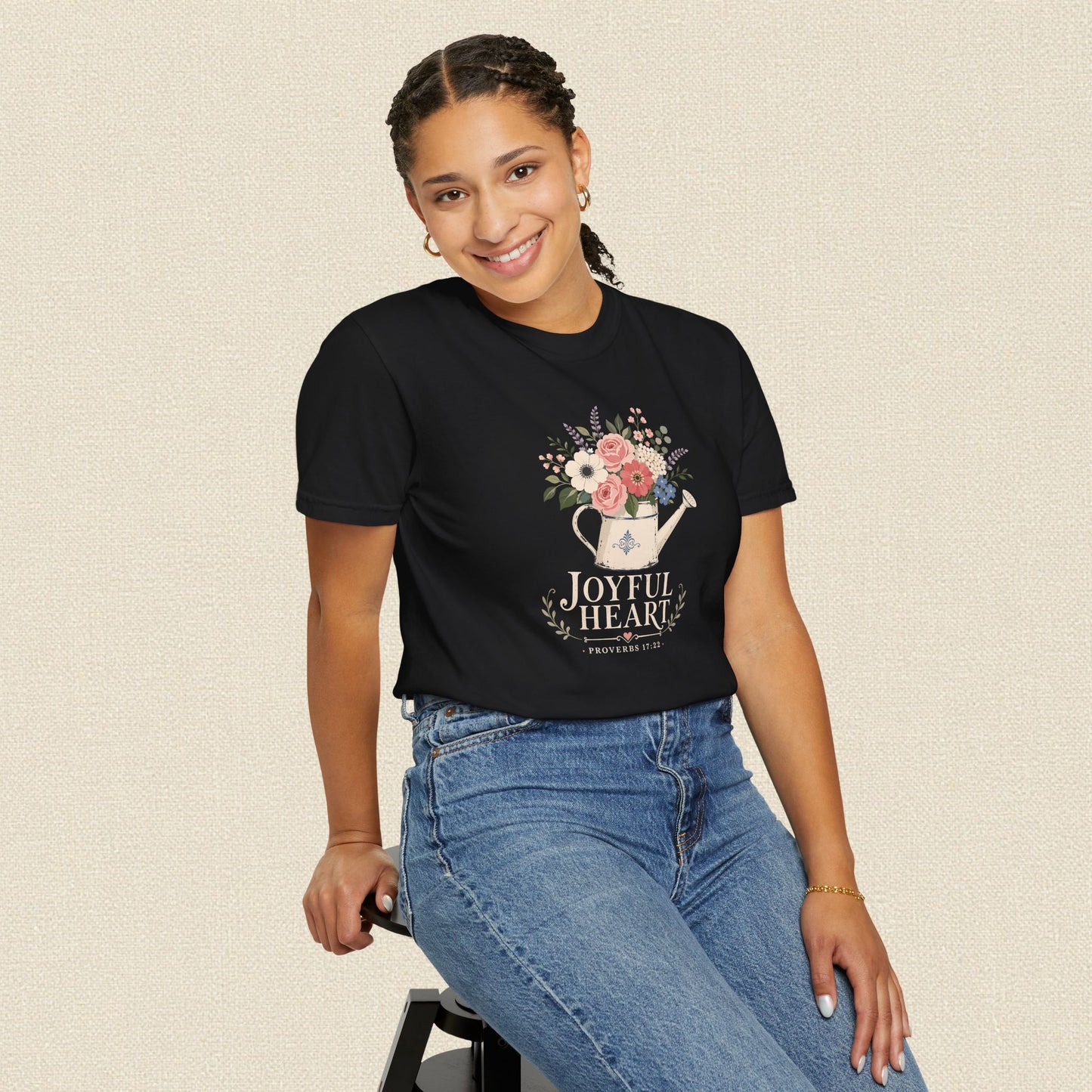 Joyful Heart | Christian T-Shirt for Women | Proverbs 17:22