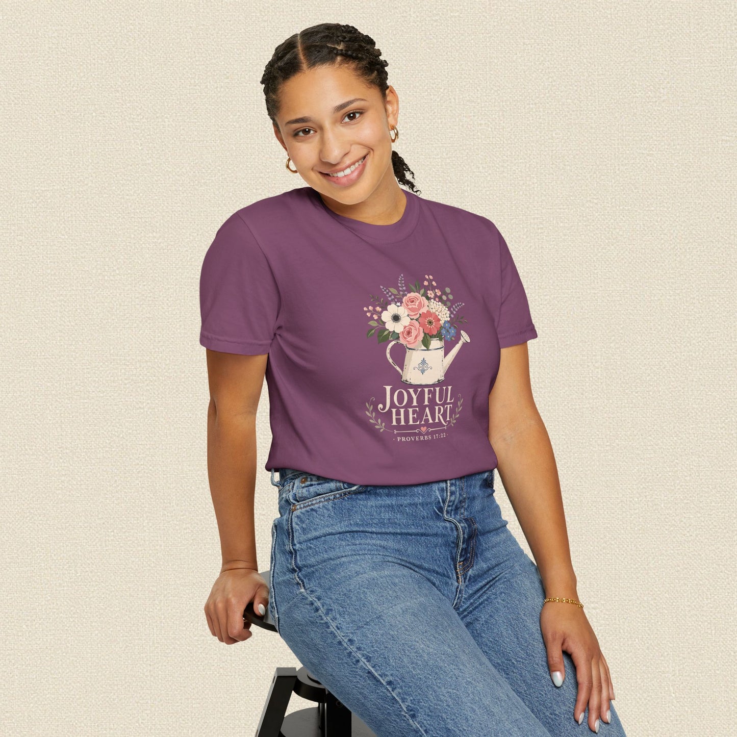 Joyful Heart | Christian T-Shirt for Women | Proverbs 17:22