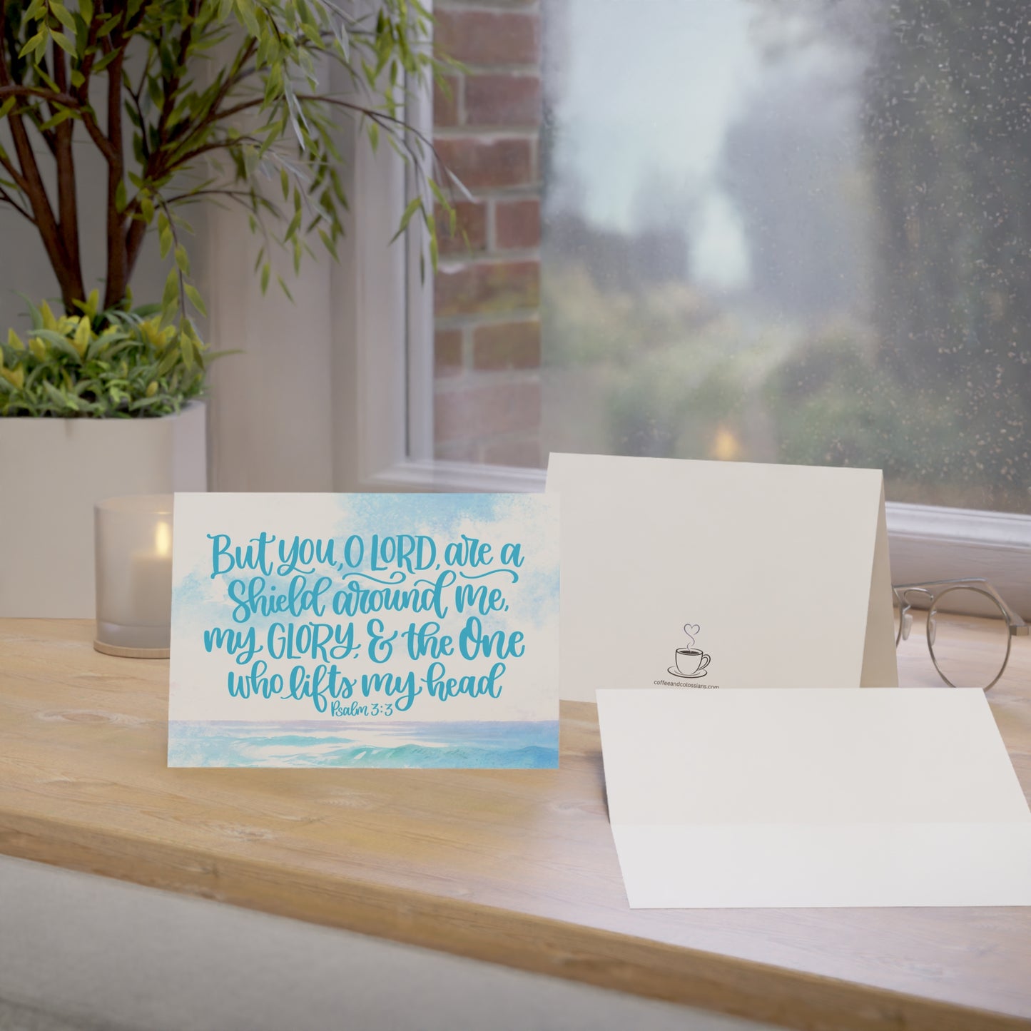 Psalm 3:3 "But You, O Lord" Watercolor Greeting Card (1–50 pcs)