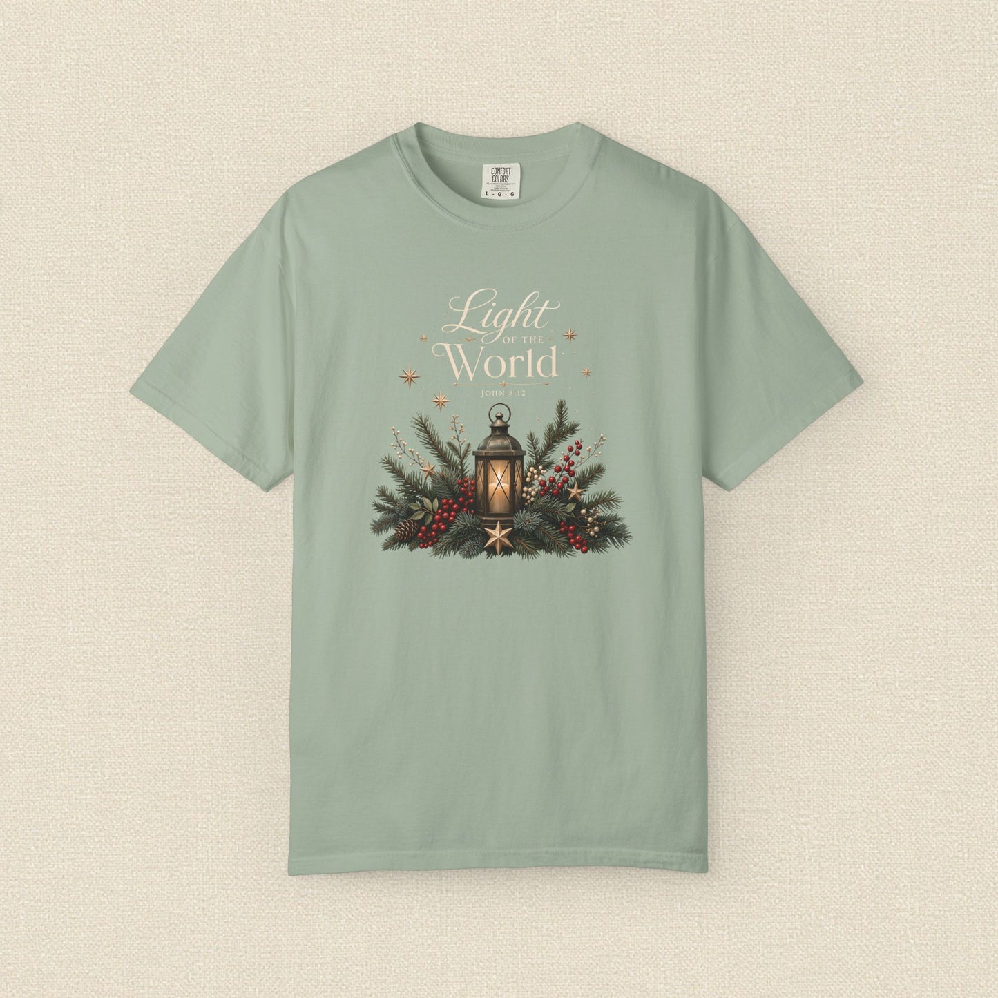 Light of the World | Christian Christmas T-Shirt for Women | John 8:12