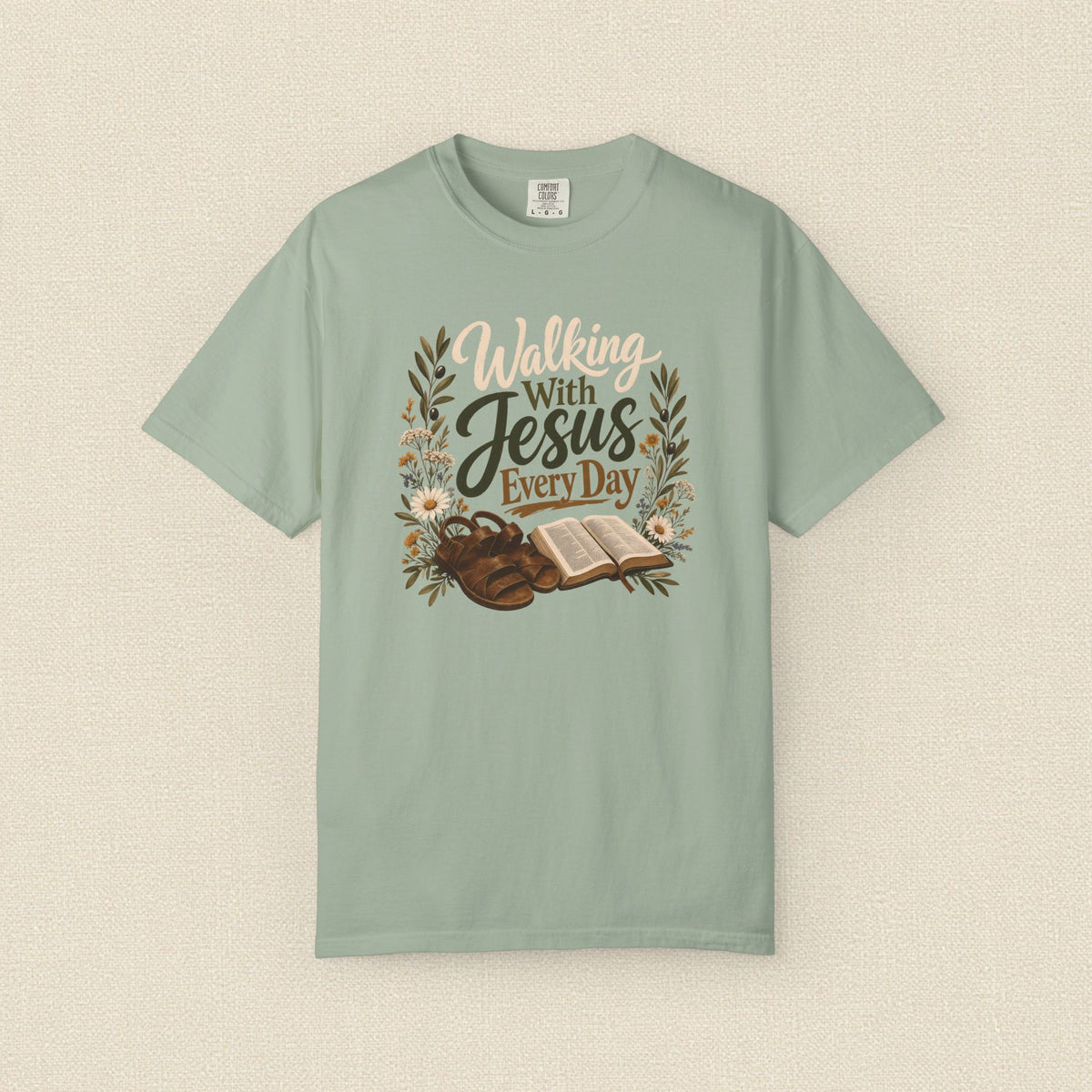 Walking With Jesus Every Day | Christian T-Shirt for Women