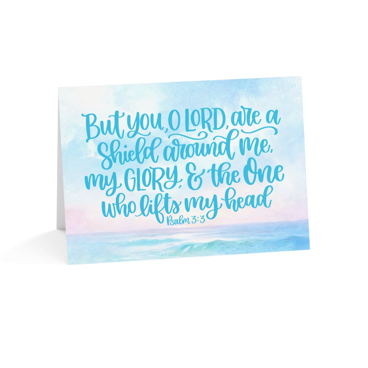Psalm 3:3 "But You, O Lord" Watercolor Greeting Card (1–50 pcs)