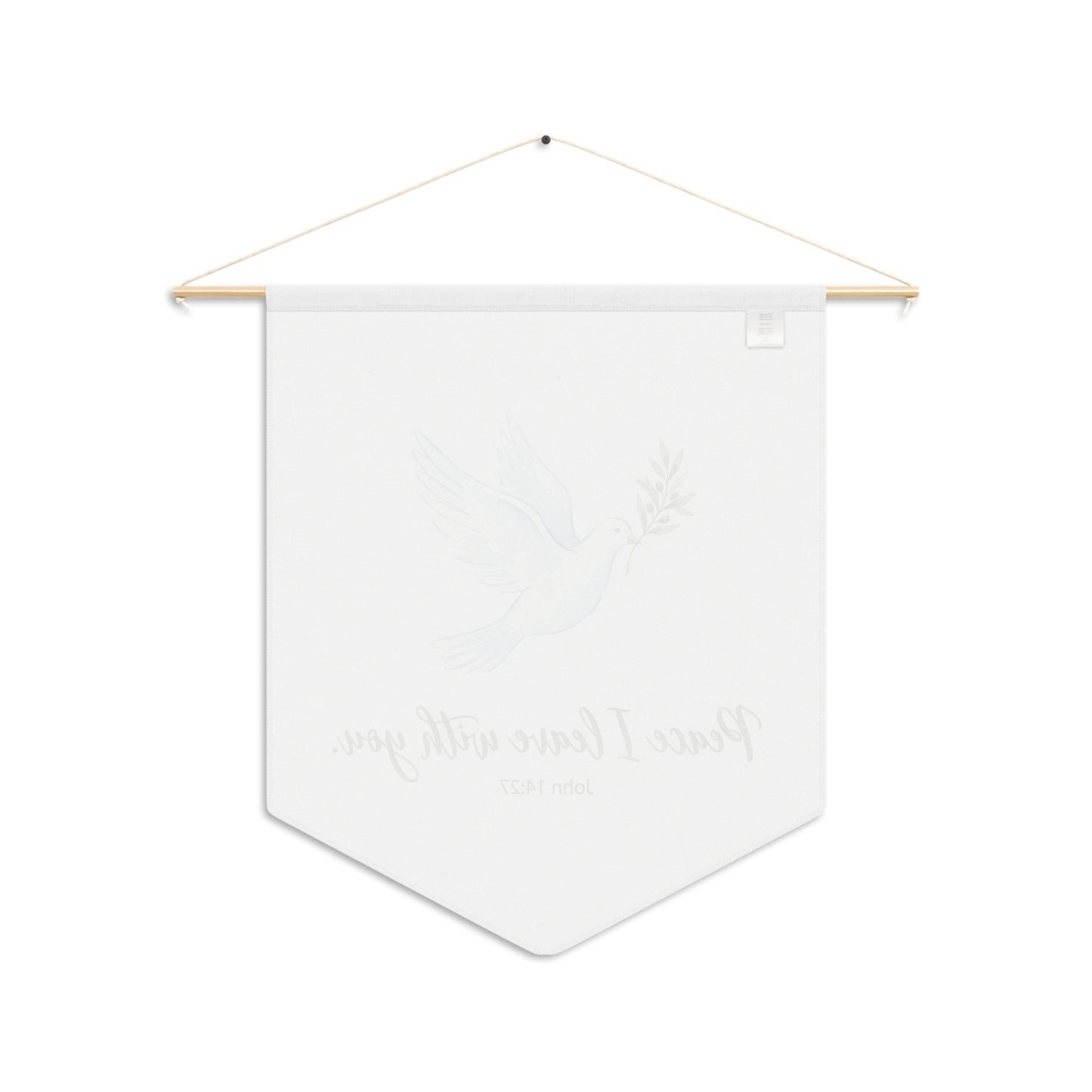 John 14:27 Wall Banner, "Peace I Leave With You" Pennant, Dove & Olive Branch