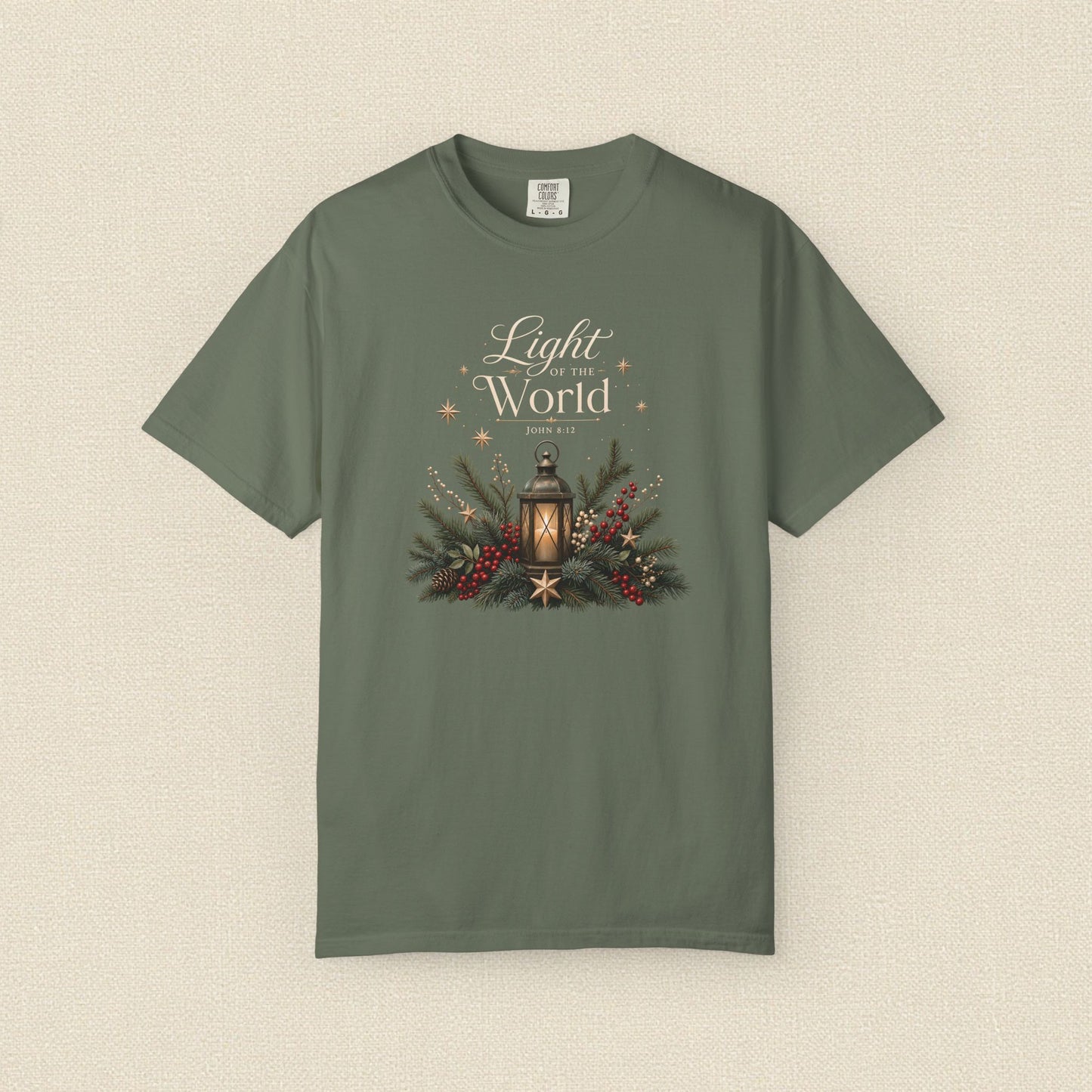 Light of the World | Christian Christmas T-Shirt for Women | John 8:12