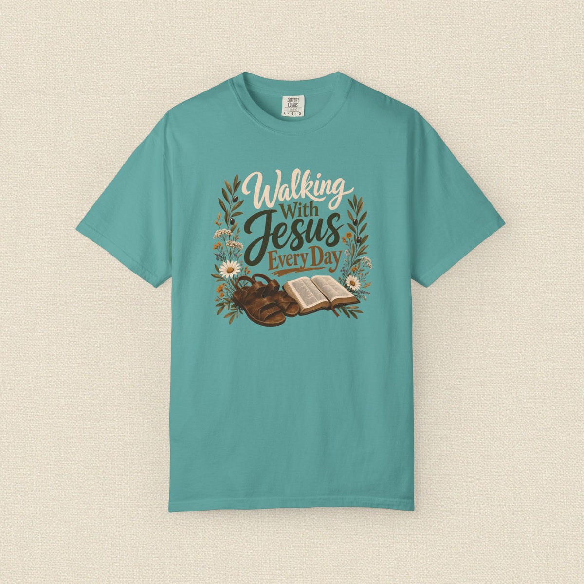 Walking With Jesus Every Day | Christian T-Shirt for Women