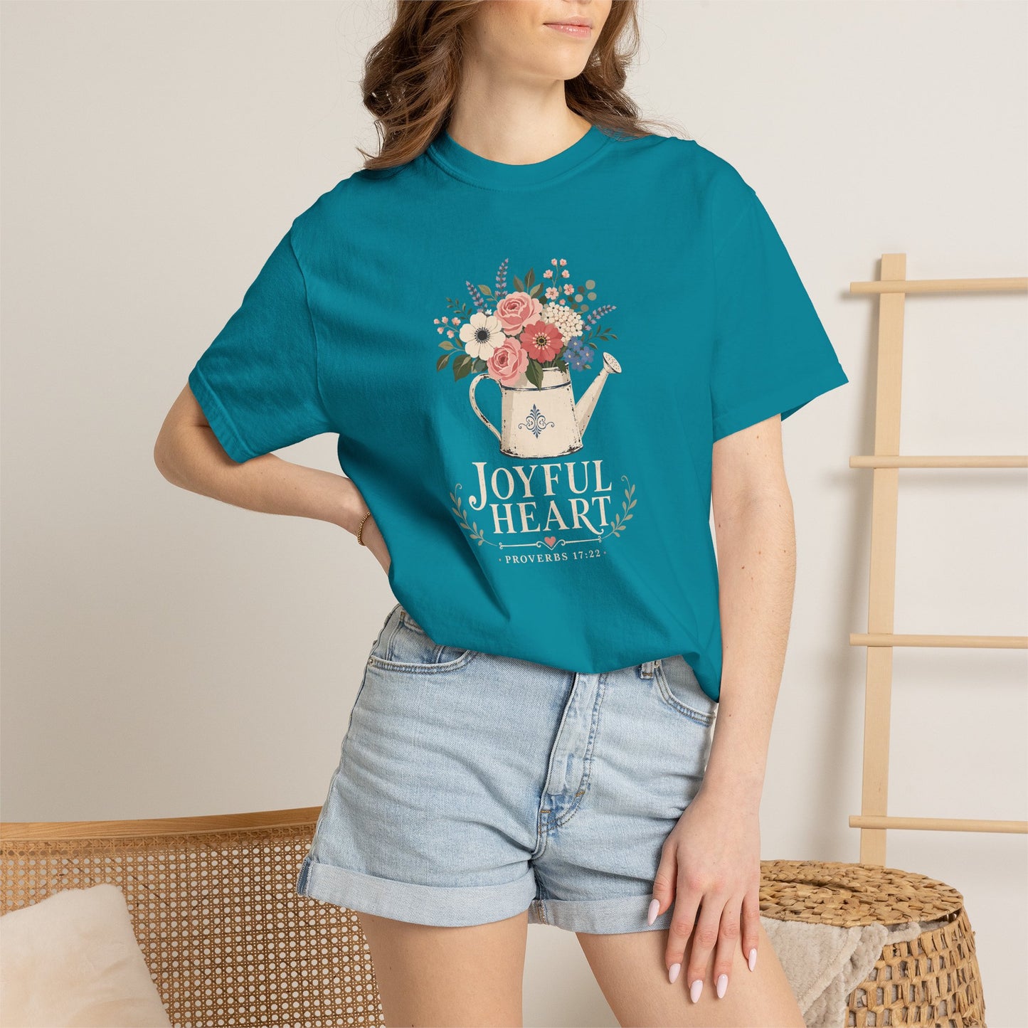 Joyful Heart | Christian T-Shirt for Women | Proverbs 17:22
