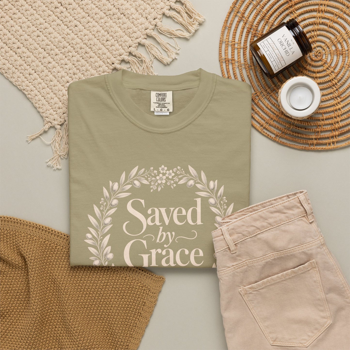 Saved by Grace | Christian T-Shirt for Women | Ephesians 2:8 Floral Tee