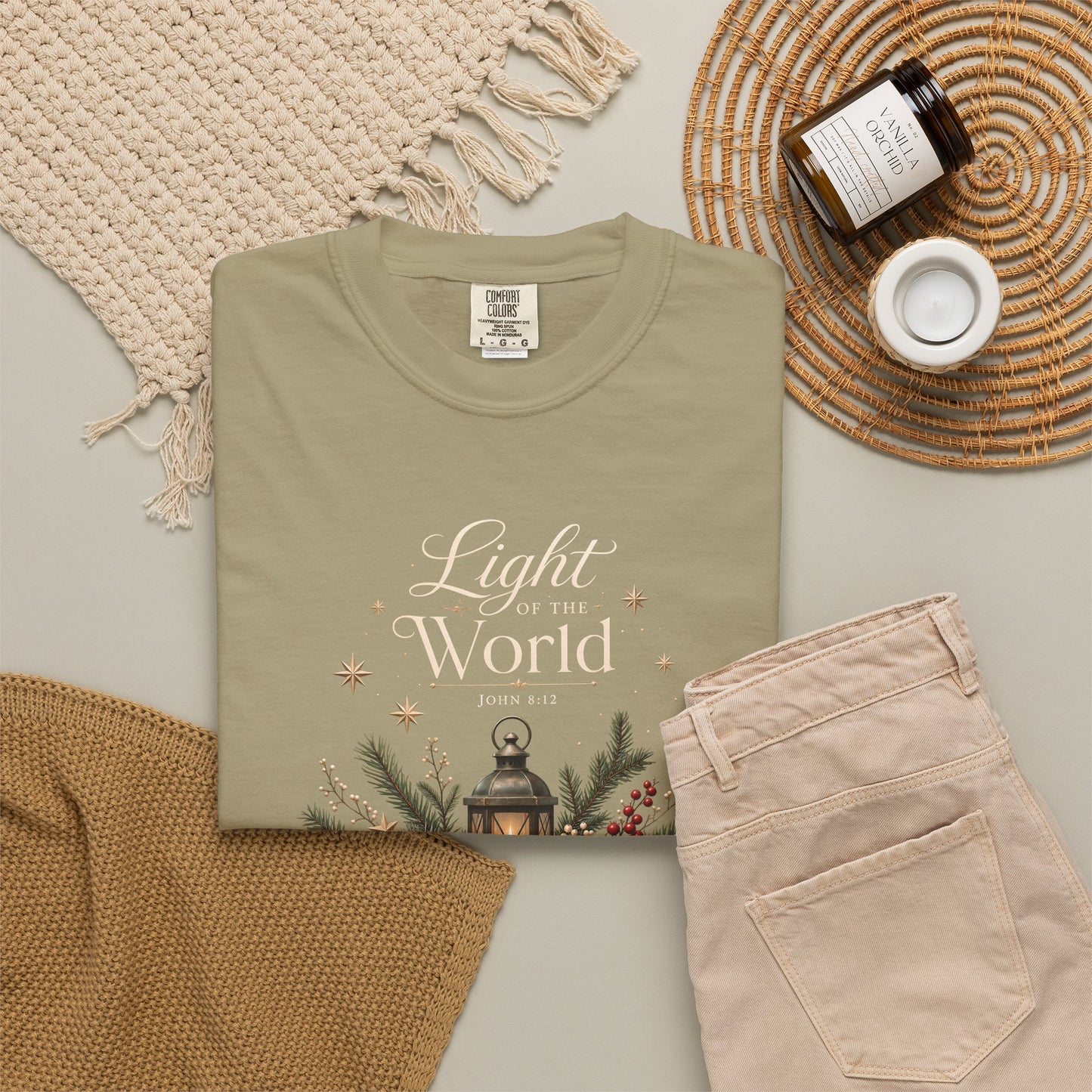 Light of the World | Christian Christmas T-Shirt for Women | John 8:12