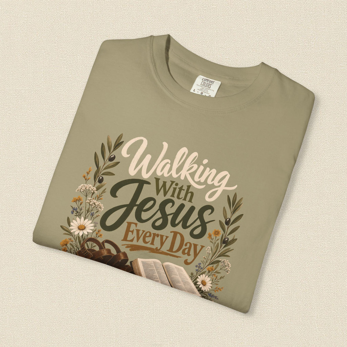 Walking With Jesus Every Day | Christian T-Shirt for Women