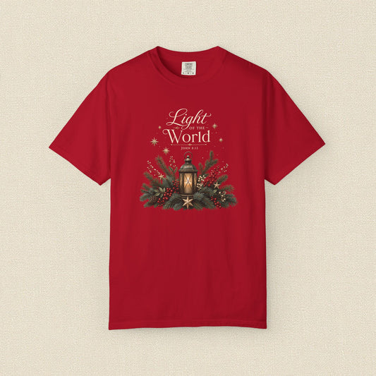 Light of the World | Christian Christmas T-Shirt for Women | John 8:12
