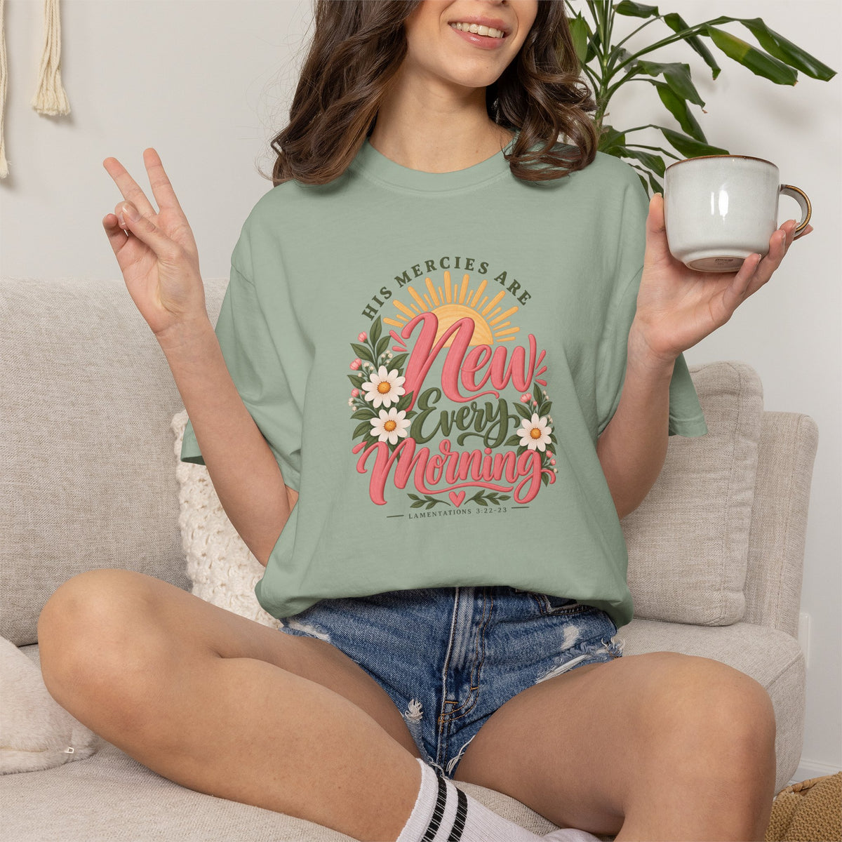 New Every Morning | Christian T-Shirt for Women | Lamentations 3:22-23