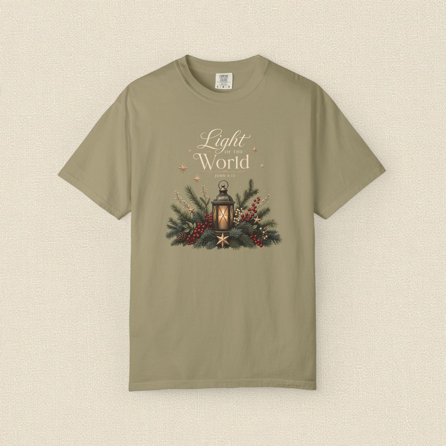 Light of the World | Christian Christmas T-Shirt for Women | John 8:12