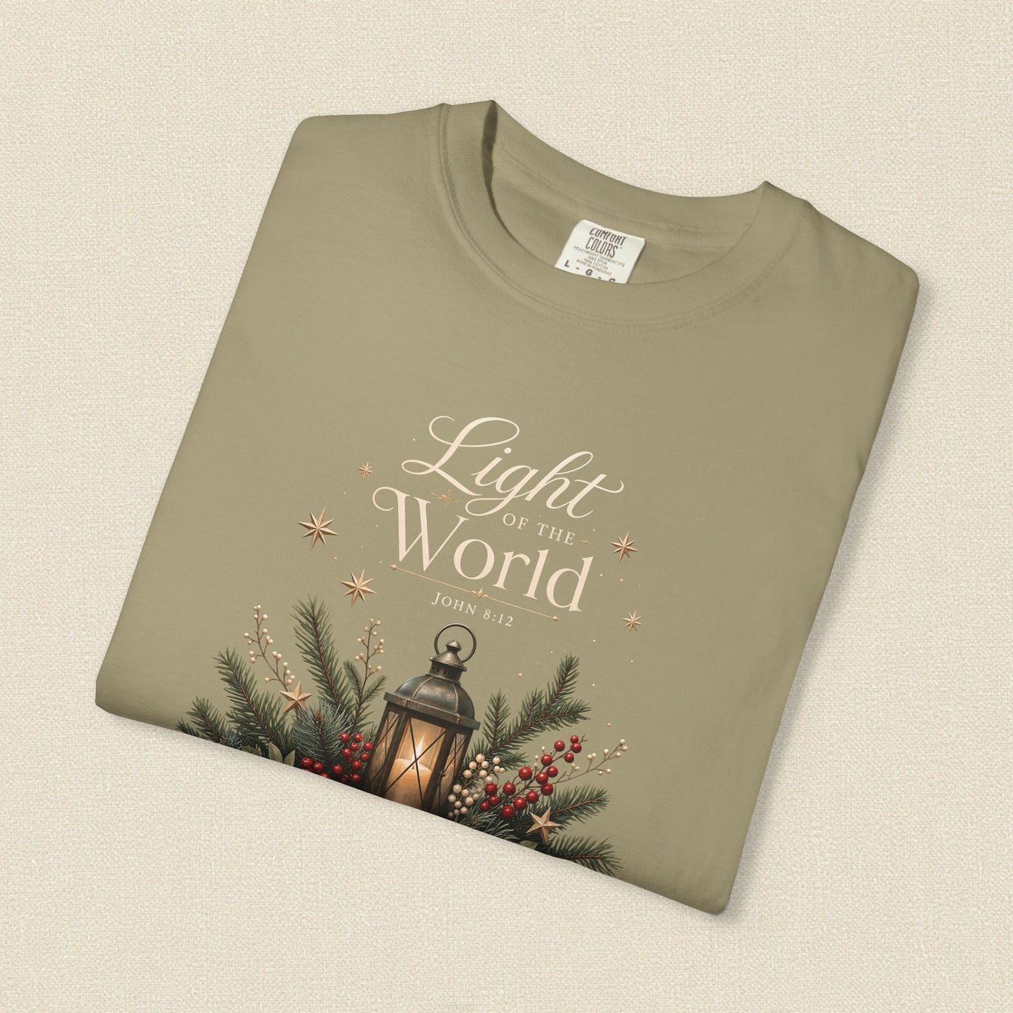 Light of the World | Christian Christmas T-Shirt for Women | John 8:12