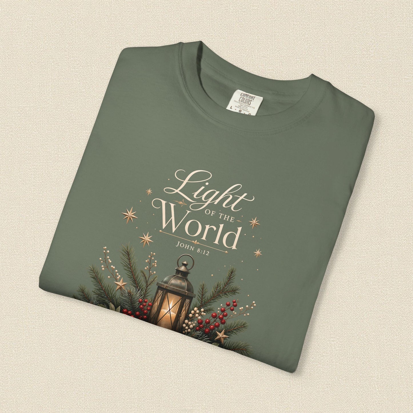 Light of the World | Christian Christmas T-Shirt for Women | John 8:12