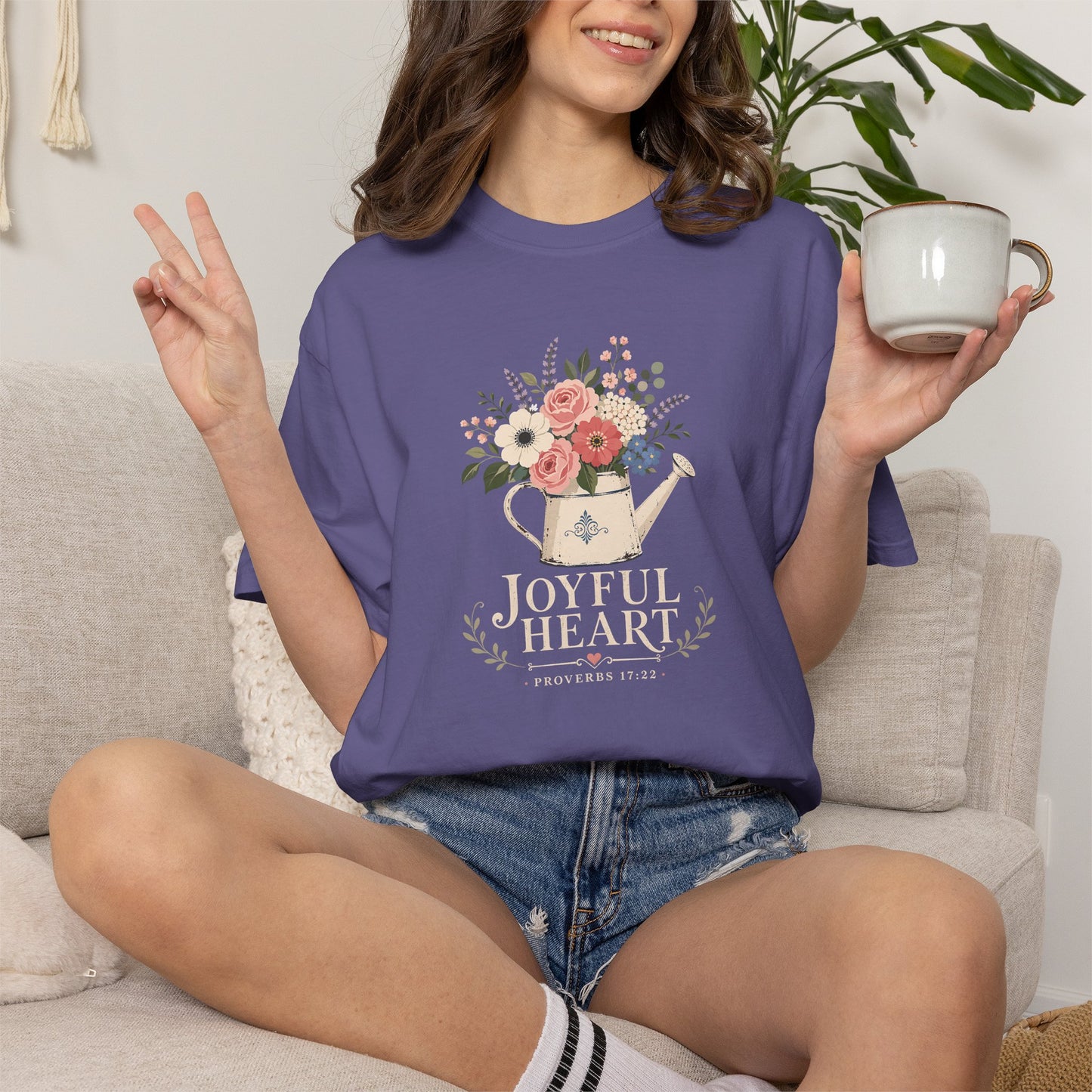 Joyful Heart | Christian T-Shirt for Women | Proverbs 17:22