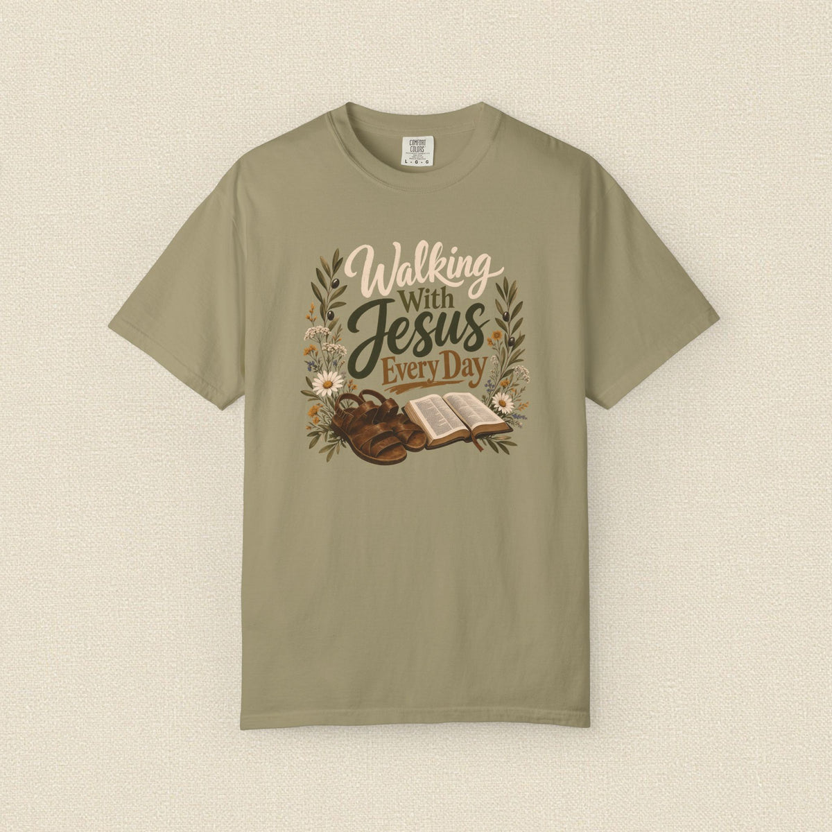 Walking With Jesus Every Day | Christian T-Shirt for Women