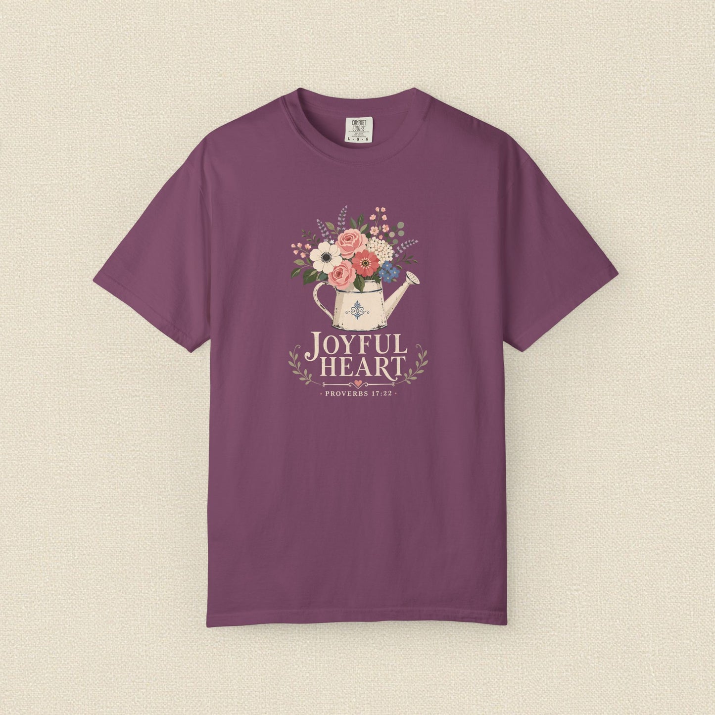 Joyful Heart | Christian T-Shirt for Women | Proverbs 17:22