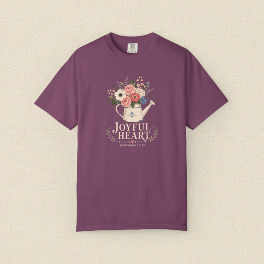 Joyful Heart | Christian T-Shirt for Women | Proverbs 17:22