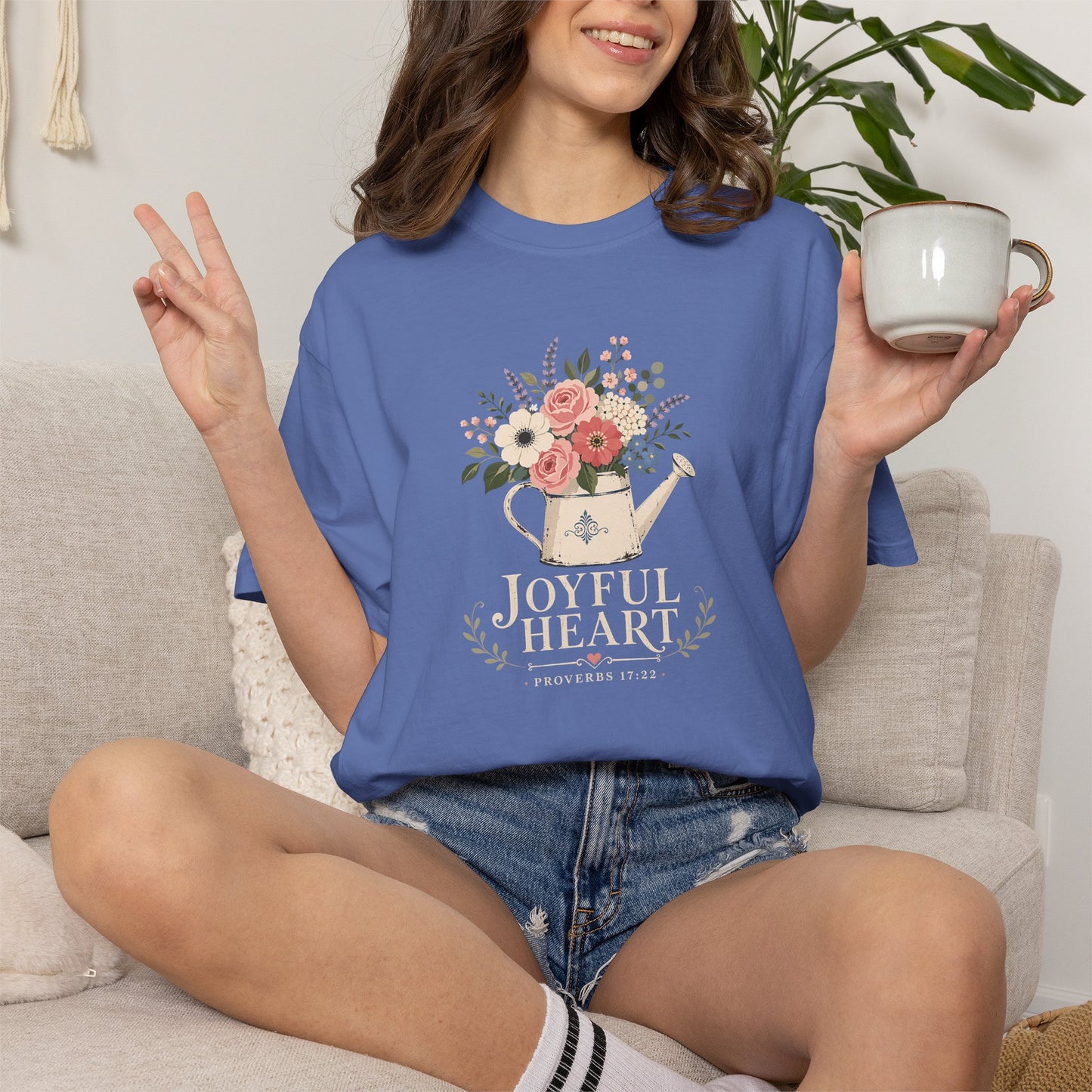 Joyful Heart | Christian T-Shirt for Women | Proverbs 17:22