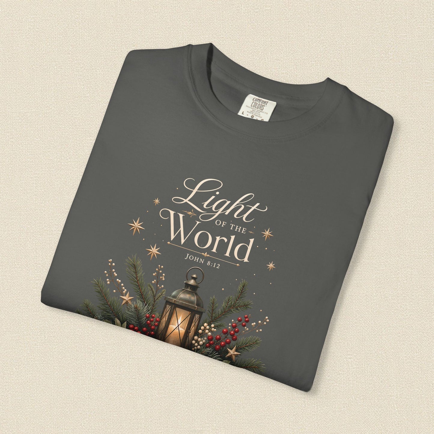 Light of the World | Christian Christmas T-Shirt for Women | John 8:12