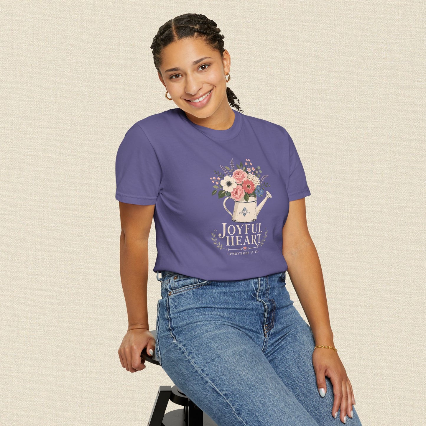 Joyful Heart | Christian T-Shirt for Women | Proverbs 17:22