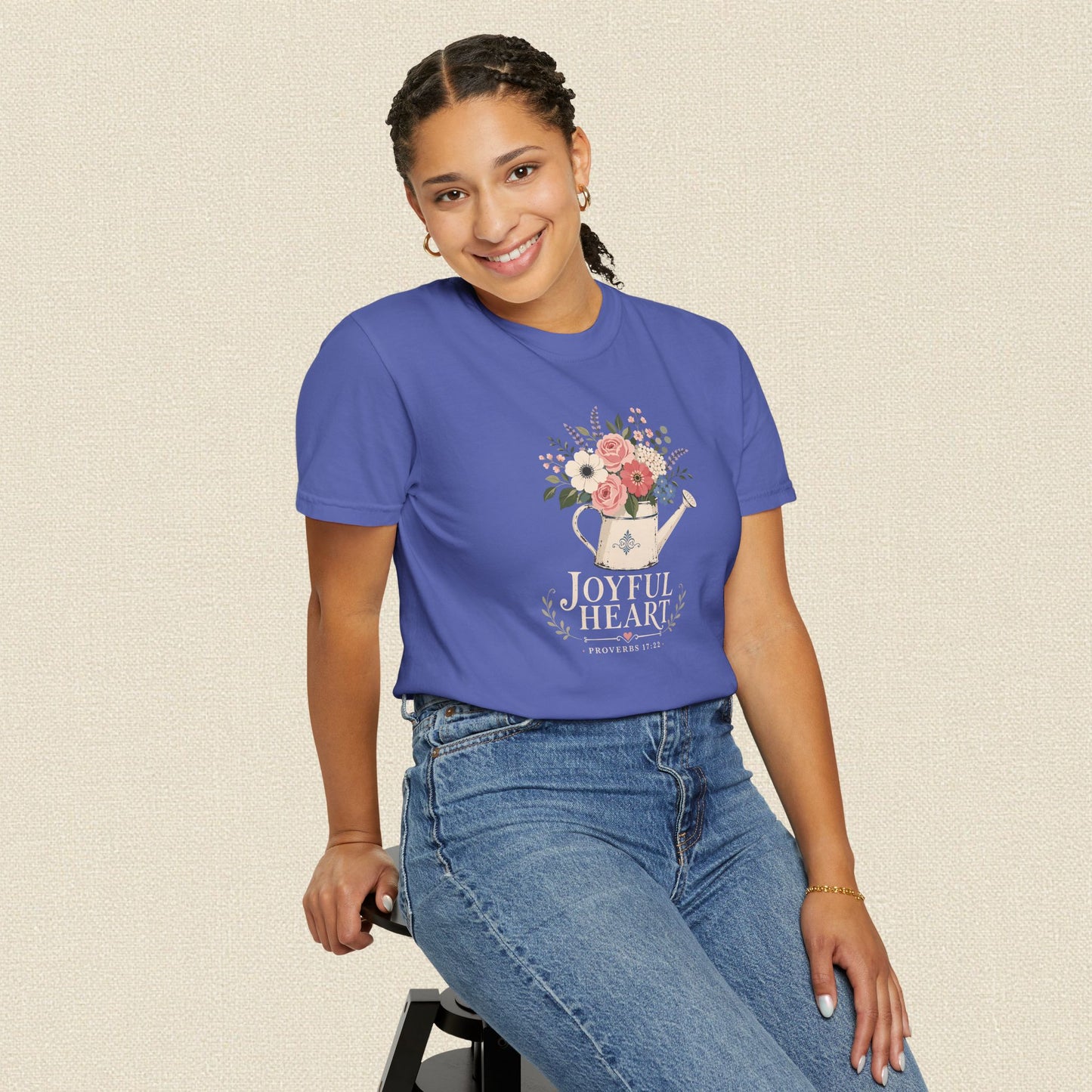 Joyful Heart | Christian T-Shirt for Women | Proverbs 17:22