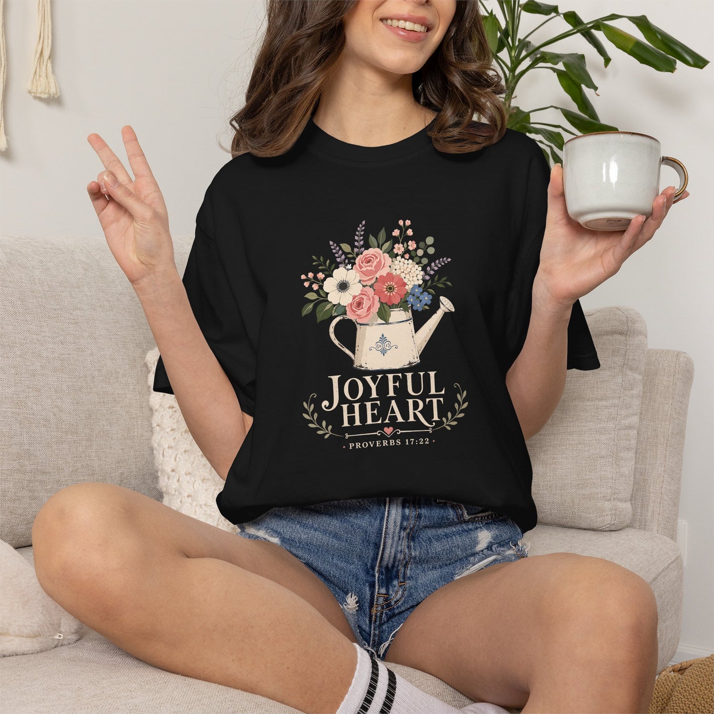 Joyful Heart | Christian T-Shirt for Women | Proverbs 17:22