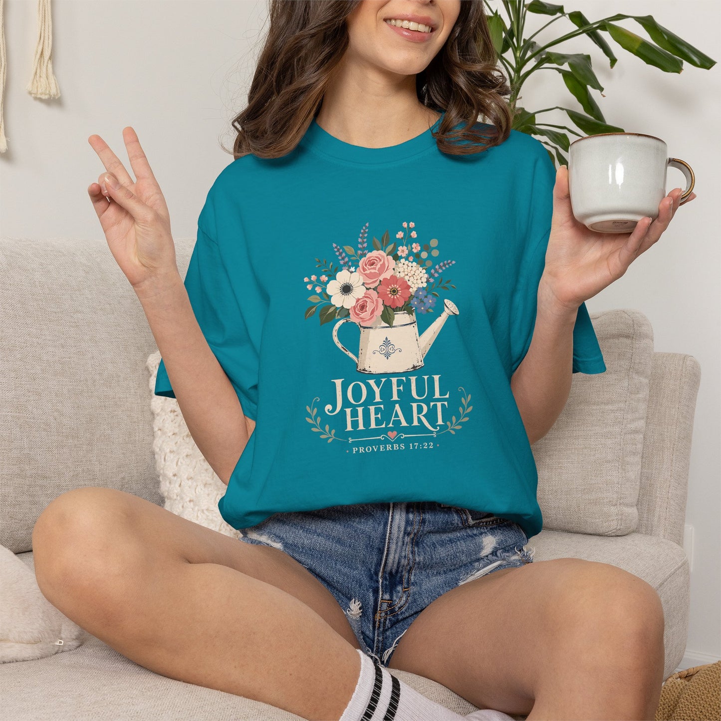 Joyful Heart | Christian T-Shirt for Women | Proverbs 17:22