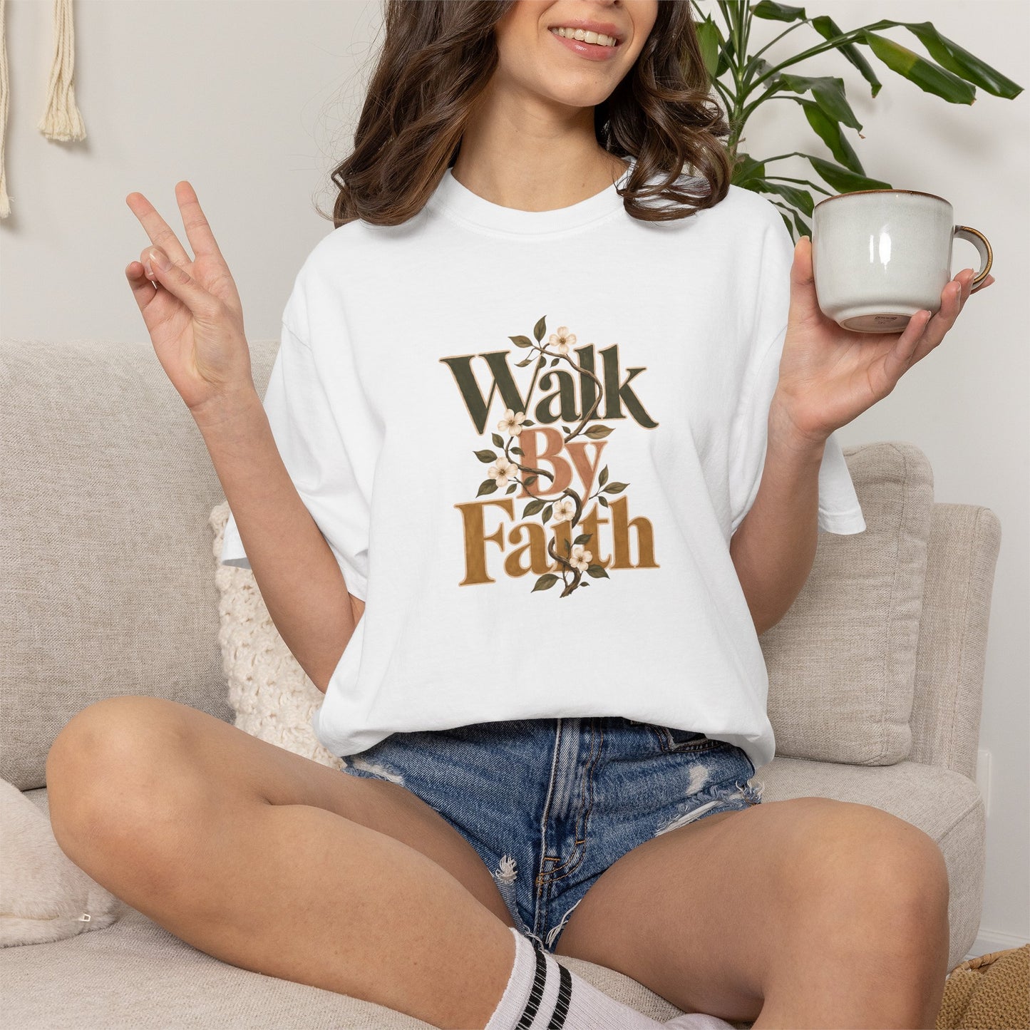 Walk by Faith | Christian T-Shirt for Women | 2 Corinthians 5:7