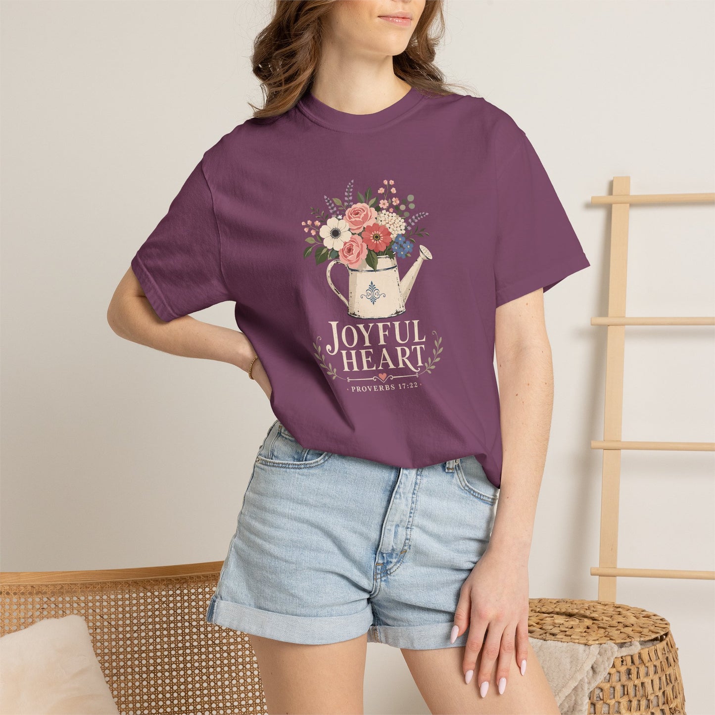 Joyful Heart | Christian T-Shirt for Women | Proverbs 17:22