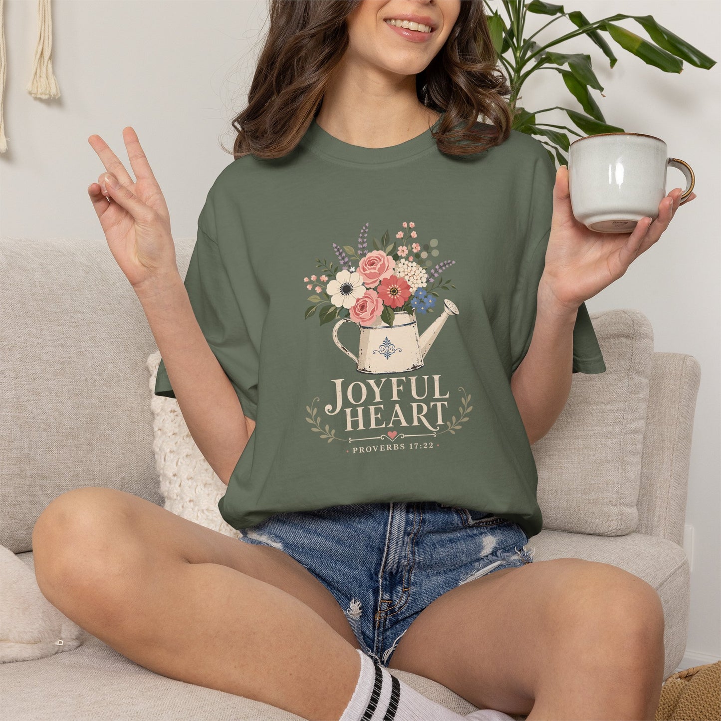 Joyful Heart | Christian T-Shirt for Women | Proverbs 17:22