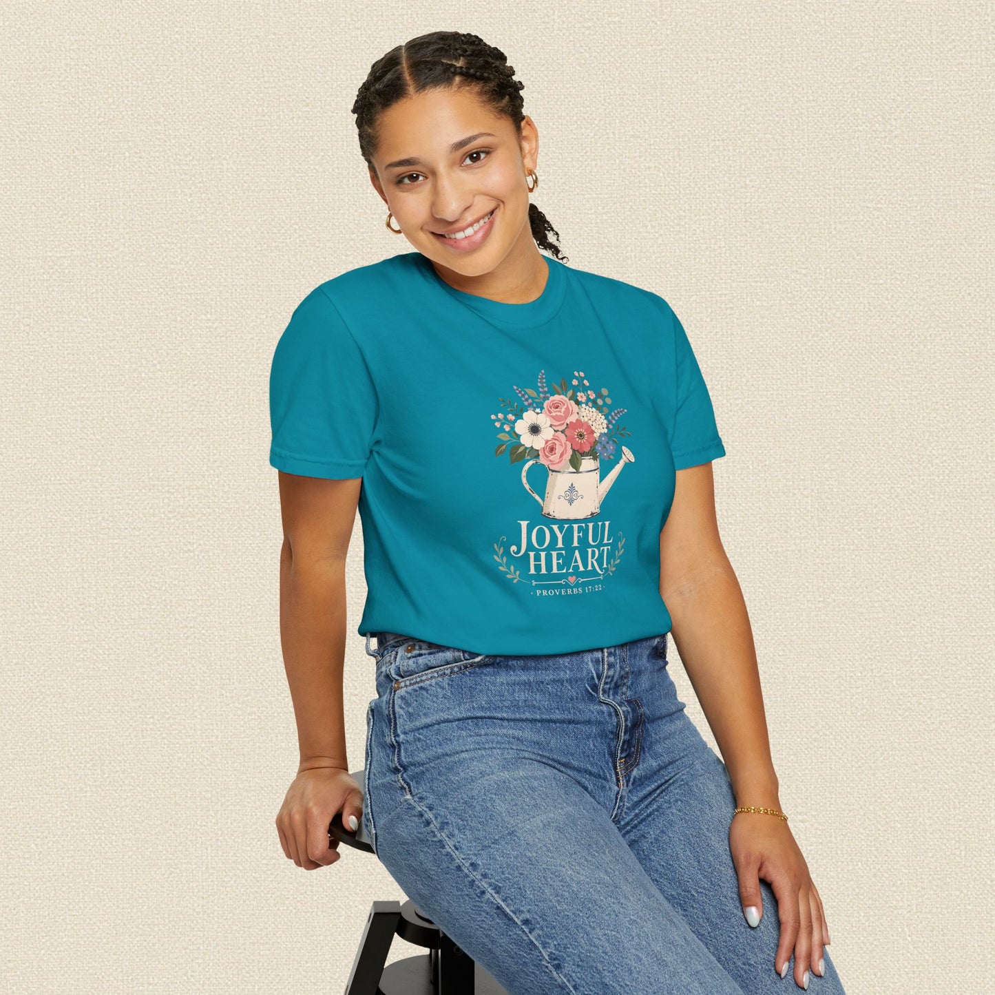 Joyful Heart | Christian T-Shirt for Women | Proverbs 17:22