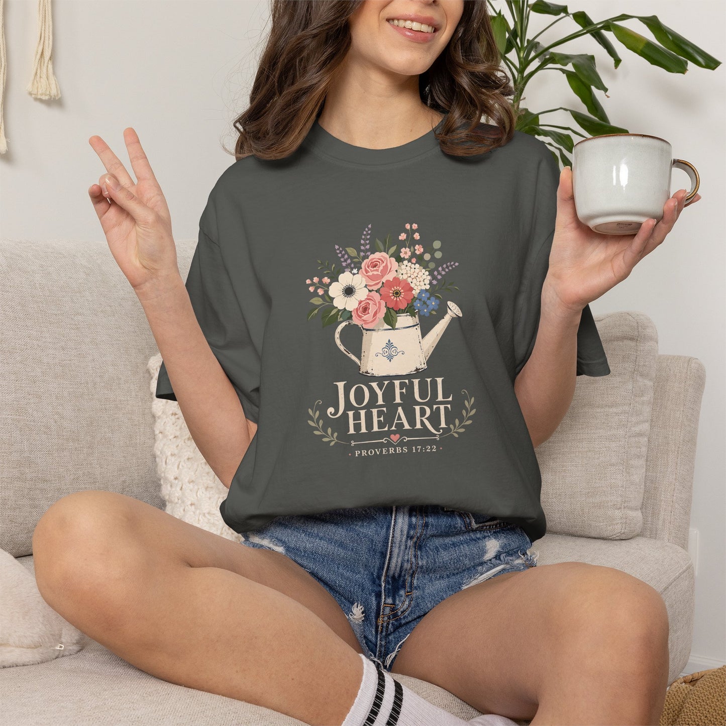 Joyful Heart | Christian T-Shirt for Women | Proverbs 17:22