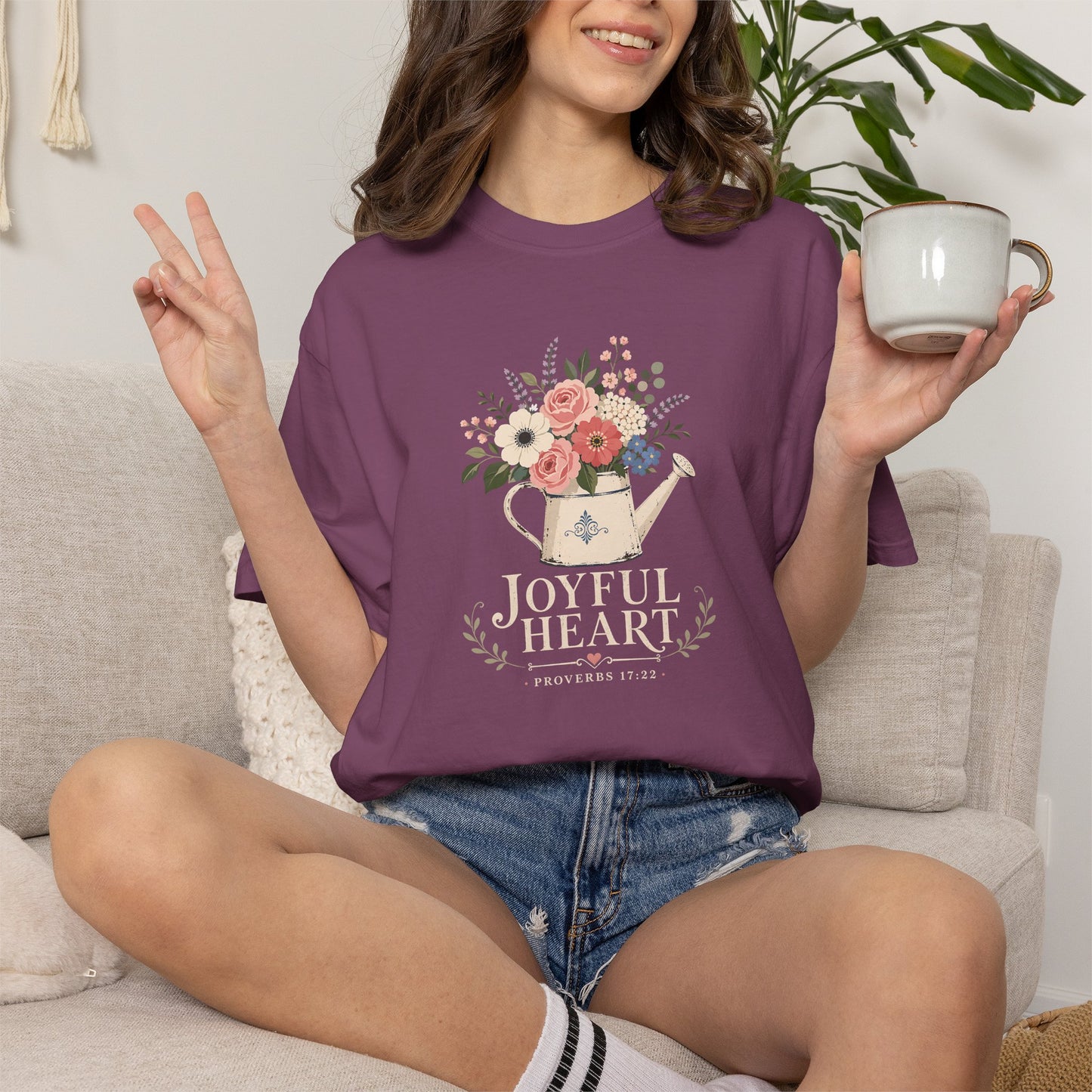Joyful Heart | Christian T-Shirt for Women | Proverbs 17:22