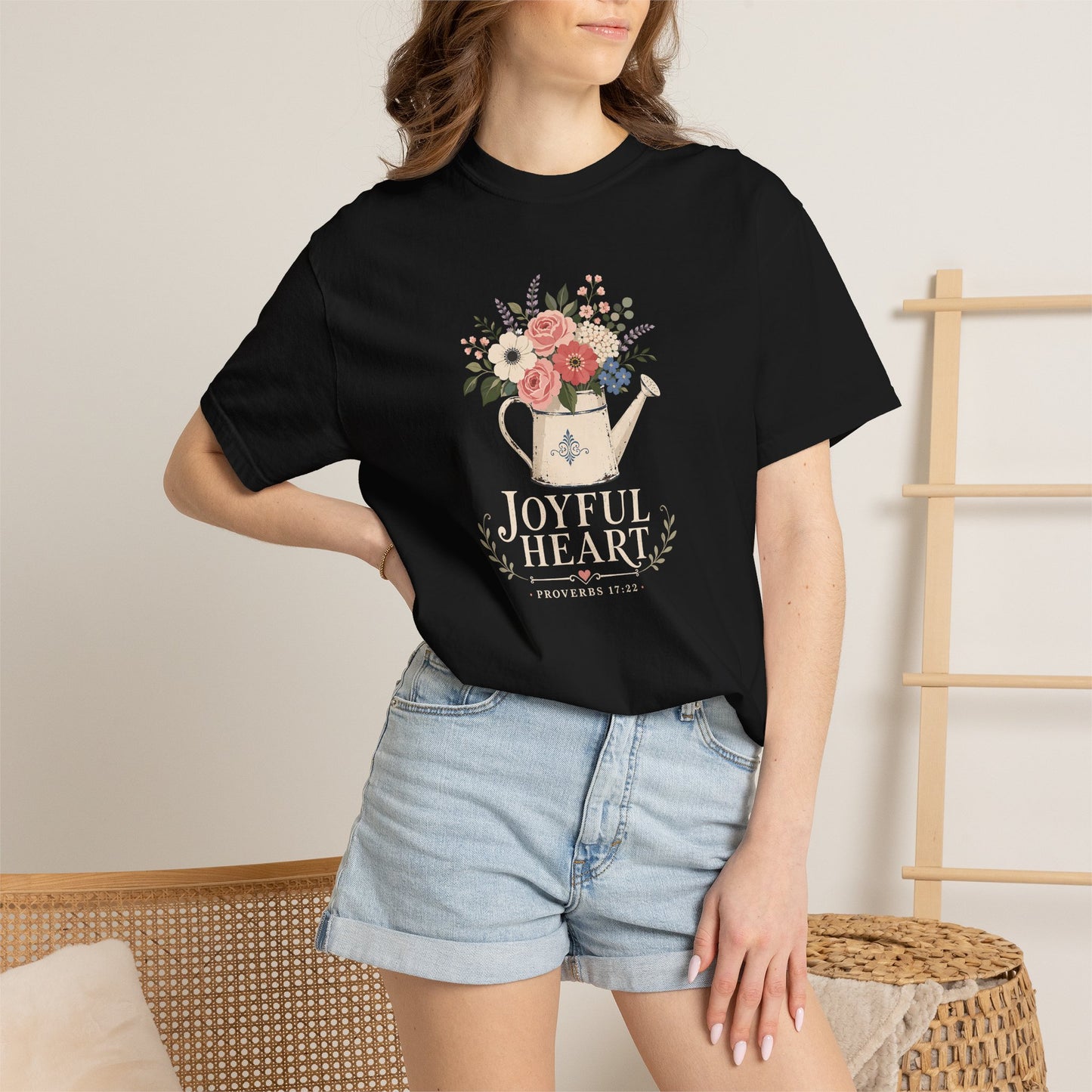 Joyful Heart | Christian T-Shirt for Women | Proverbs 17:22