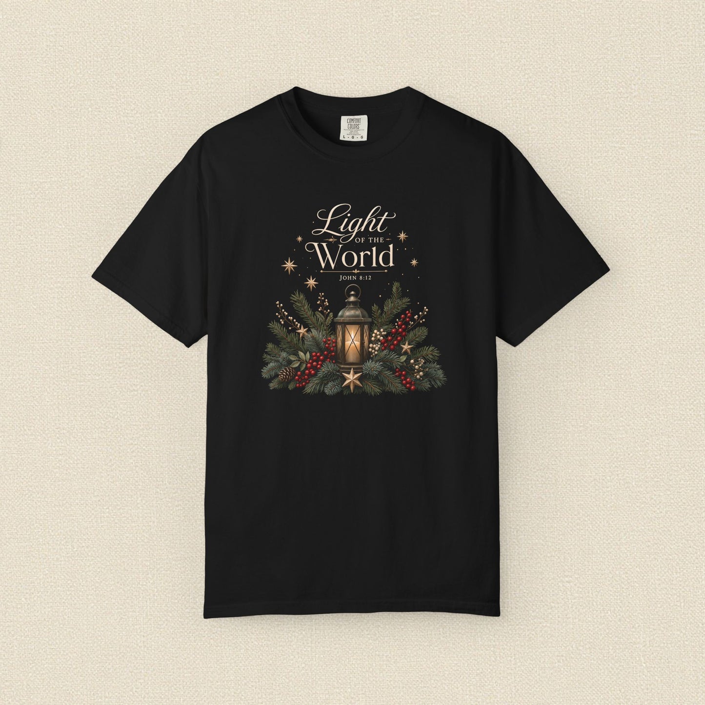 Light of the World | Christian Christmas T-Shirt for Women | John 8:12